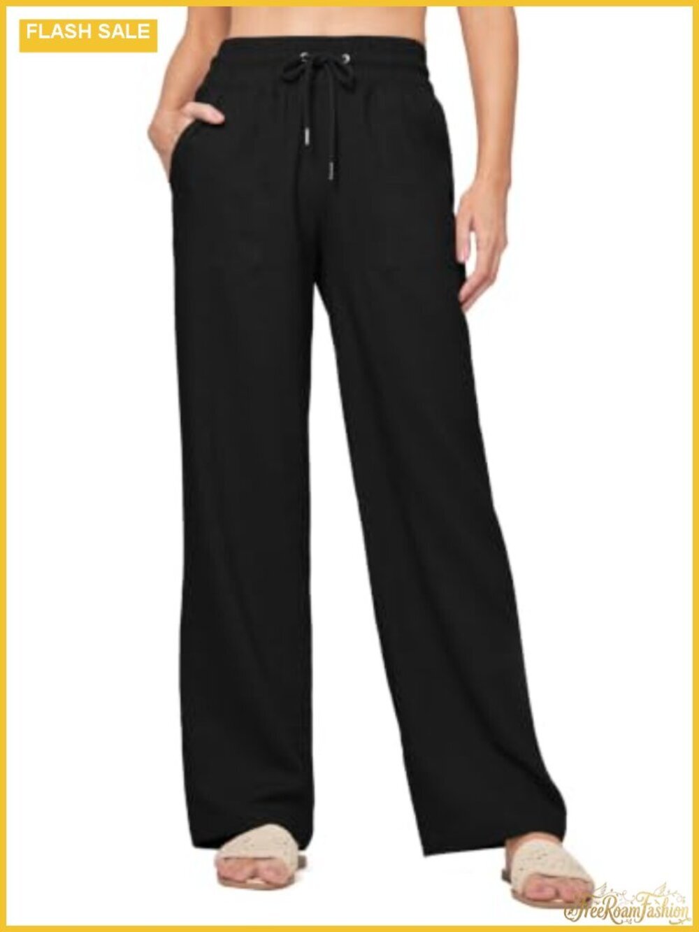Wide Leg Linen Pants High Waist Palazzo Trousers